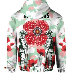 rabbitohs anzac day hoodie poppies aboriginal proud soldiers