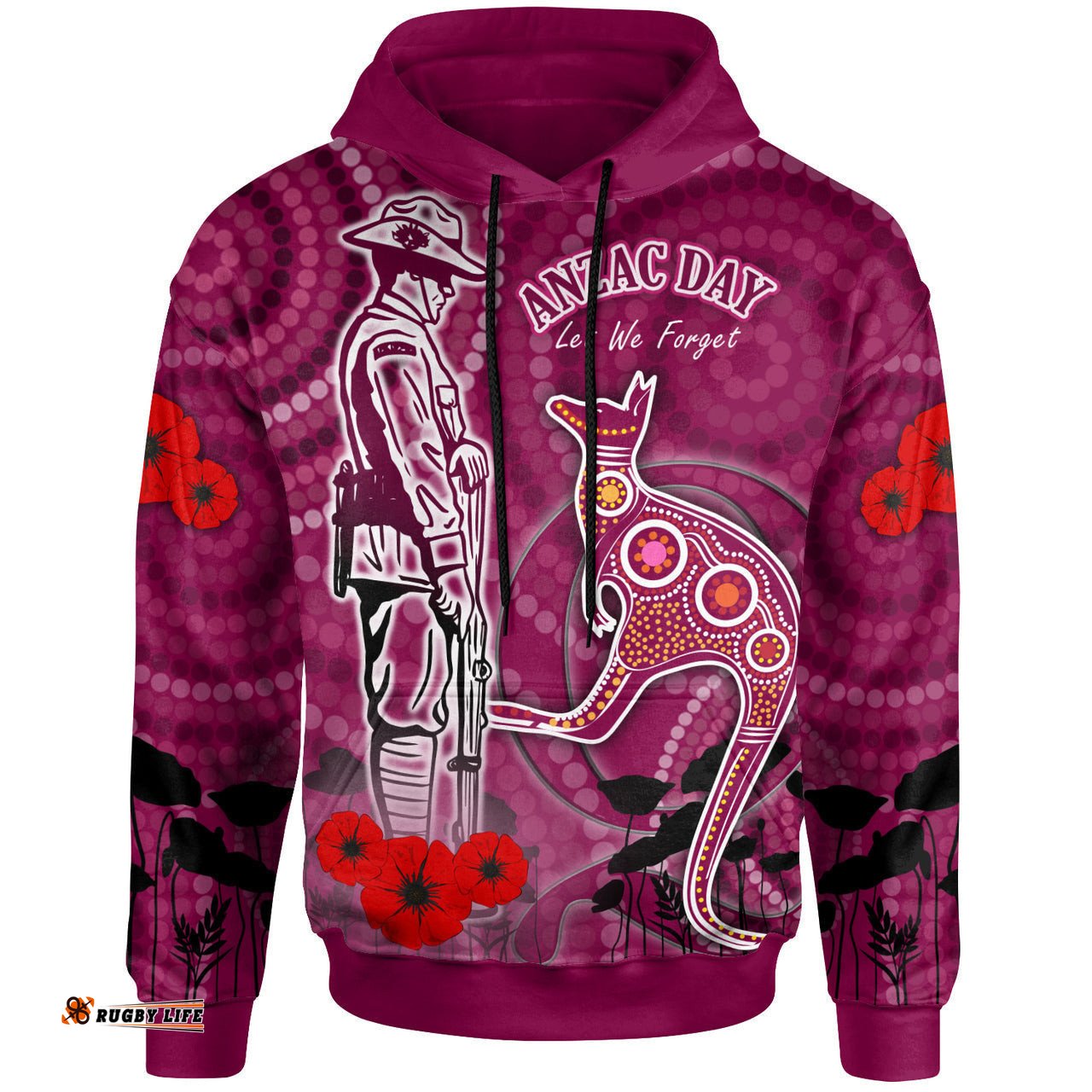 maroons rugby hoodie custom anzac maroons rugby hoodie rlt13