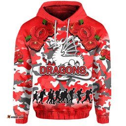 anzac day hoodie dragons army style no1