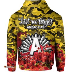 anzac day richmond hoodie poppy flowers with army patterns