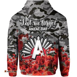 anzac day magpies hoodie poppy flowers with army patterns