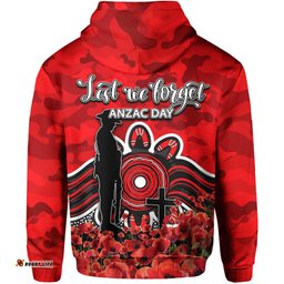 st george dragons hoodie anzac day poppy flowers with army patterns