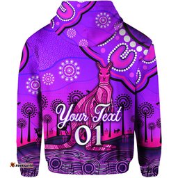 custom personalised aboriginal art kangaroo hoodie indigenous unique vibes purple