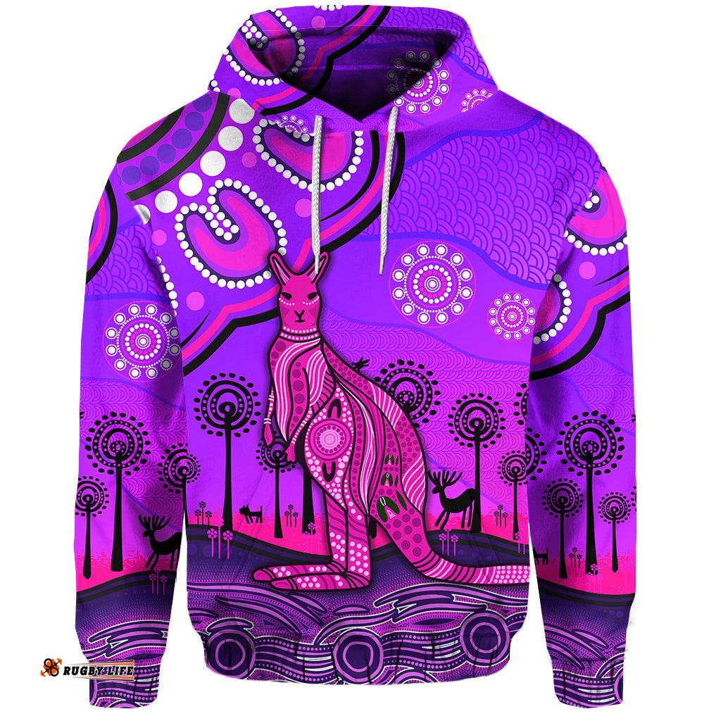 aboriginal art kangaroo hoodie indigenous unique vibes purple