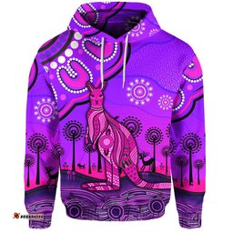 aboriginal art kangaroo hoodie indigenous unique vibes purple