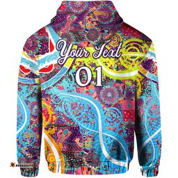 custom personalised aboriginal art colorful vibes hoodie indigenous