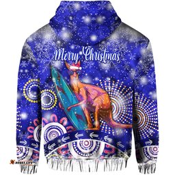 australian kangaroo christmas hoodie original style blue