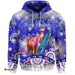 australian kangaroo christmas hoodie original style blue