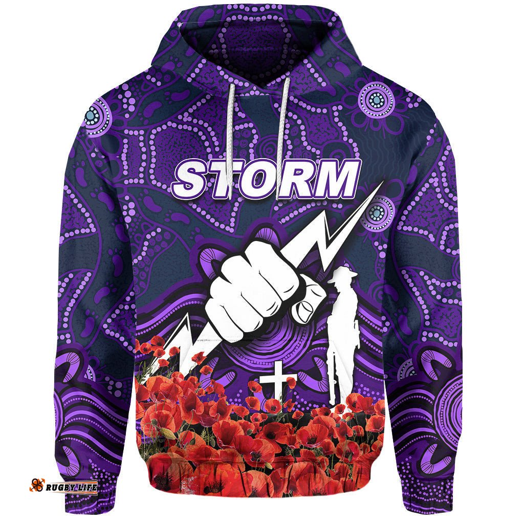 storm hoodie anzac day poppy flowers with aboriginal
