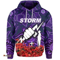 storm hoodie anzac day poppy flowers with aboriginal