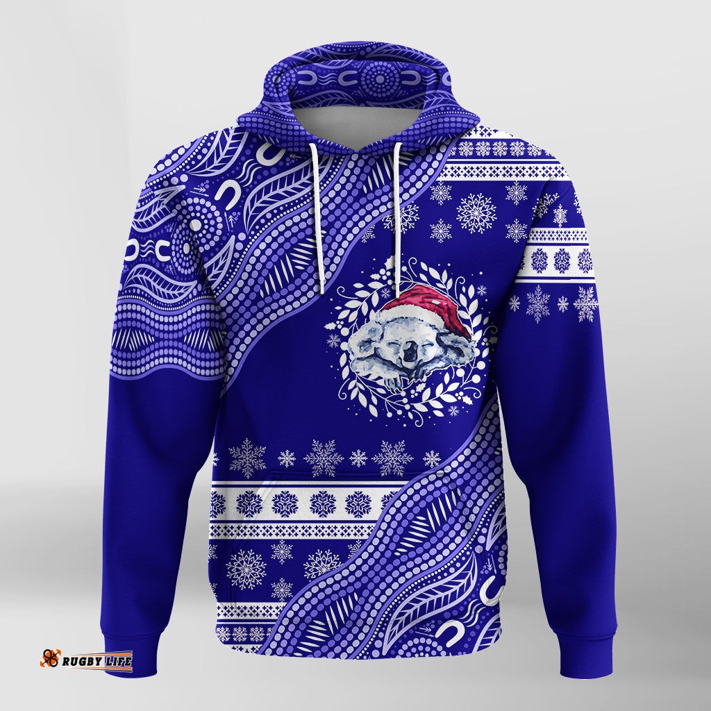 australian koala aboriginal art mix snow pattern christmas hoodie