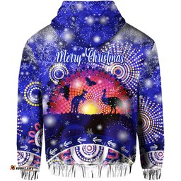 australian indigenous flag christmas hoodie original style blue