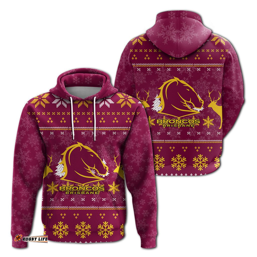 brisbane broncos hoodie christmas ugly style