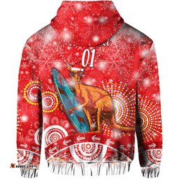 custom personalised australia kangaroo christmas hoodie original style red