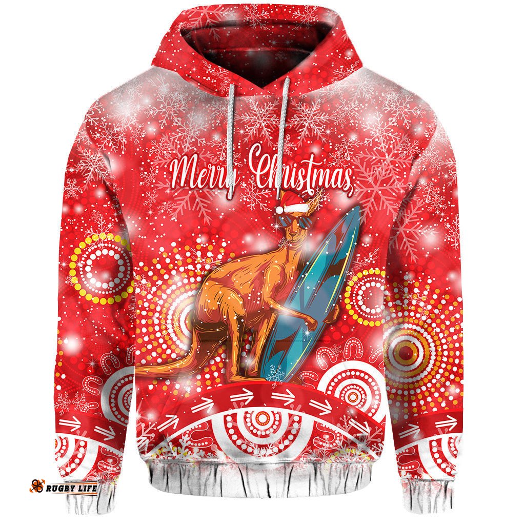 custom personalised australia kangaroo christmas hoodie original style red