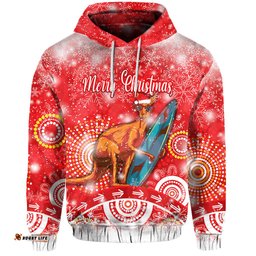 custom personalised australia kangaroo christmas hoodie original style red