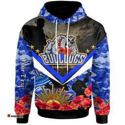 bulldogs rugby hoodie custom anzac bulldogs with remembrance poppy aboriginal hoodie rlt13