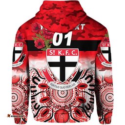 custom personalised st kilda saints anzac zip up and pullover hoodie indigenous vibes