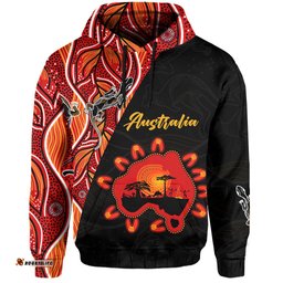 australia map hoodie aussie kangaroo aboriginal