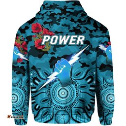 port adelaide power anzac zip up and pullover hoodie indigenous vibes