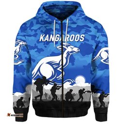 custom personalised north melbourne kangaroos anzac zip up and pullover hoodie simple style