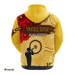 custom personalised hawthorn hawks indigenous anzac day hoodie we will remember