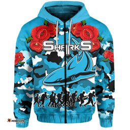 anzac day hoodie sharks army style