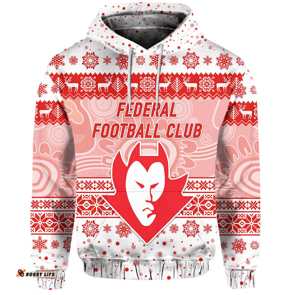 federal football club hoodie christmas simple style white