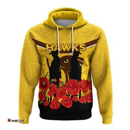 hawks anzac day hoodie indigenous art