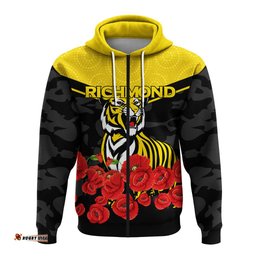 richmond anzac day indigenous art hoodie