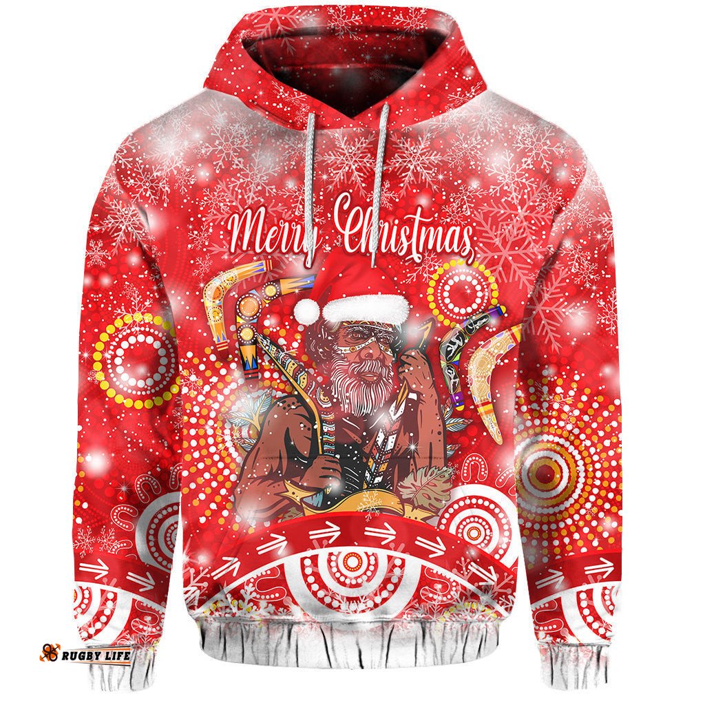 australia boomerang indigenous vibes christmas hoodie original style red