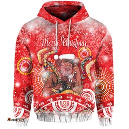 australia boomerang indigenous vibes christmas hoodie original style red