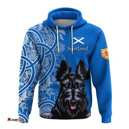 scottish terrier with thistle hoodie