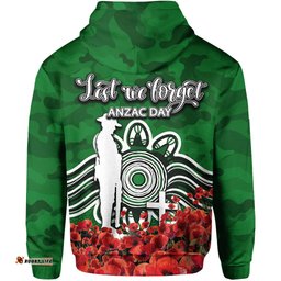 south sydney rabbitohs hoodie anzac day poppy flowers with army patterns