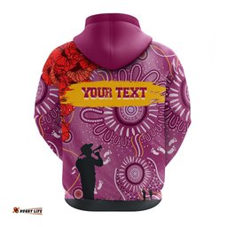 custom personalised brisbane lions indigenous anzac day hoodie we will remember