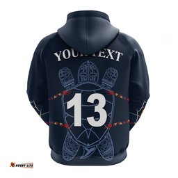 custom text and number the crows indigenous hoodie adelaide football