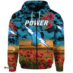 port adelaide power anzac zip up and pullover hoodie poppy vibes