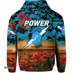port adelaide power anzac zip up and pullover hoodie poppy vibes