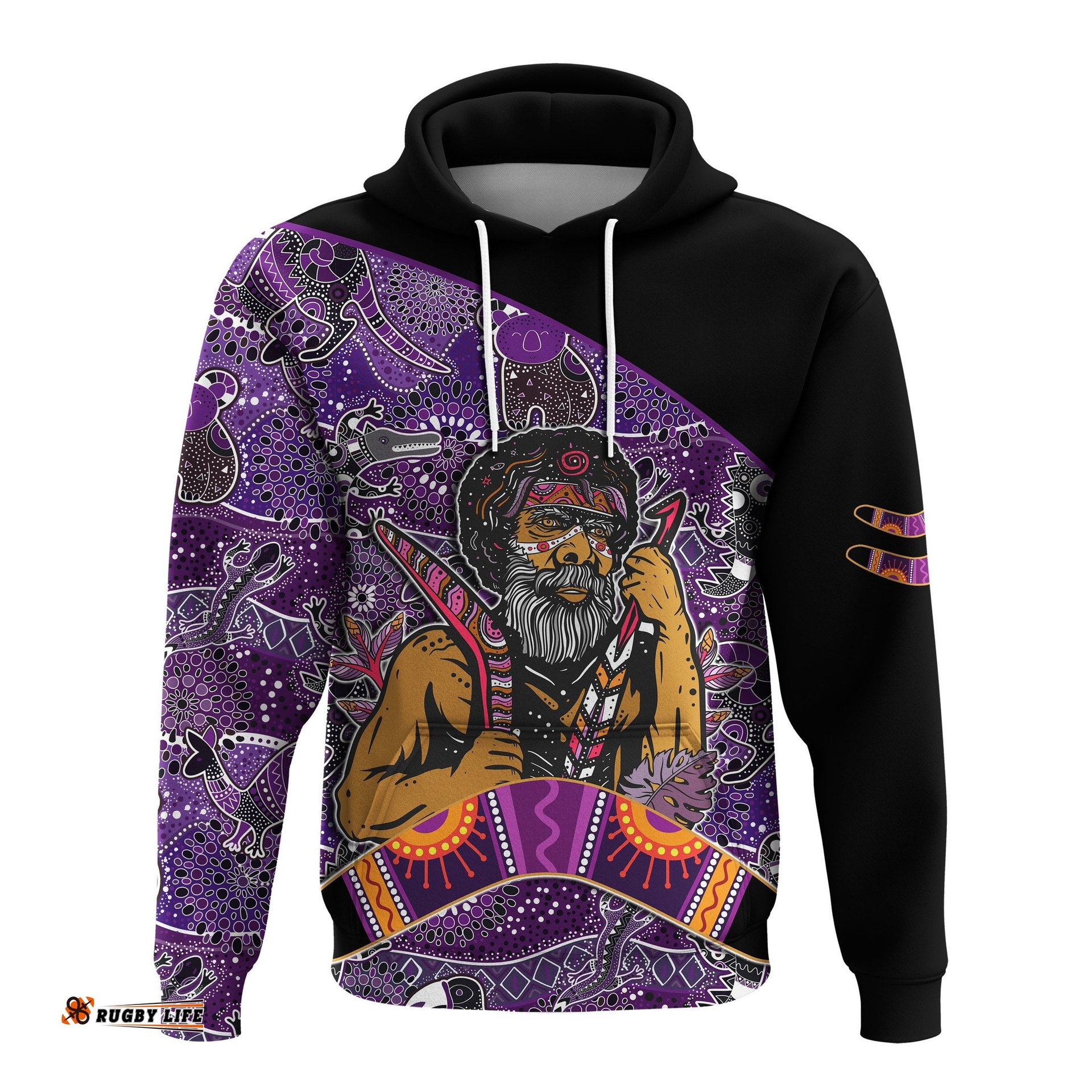 australian boomerang hoodie indigenous australia purple graceful