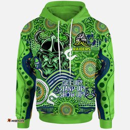 raiders rugby naidoc week watercolour dot painting hoodie custom canberra raiders getting up standing up showing up