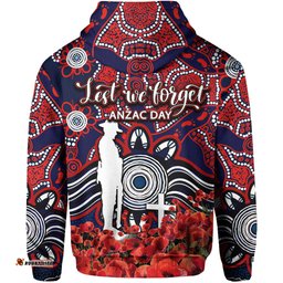 roosters hoodie anzac day poppy flowers with aboriginal
