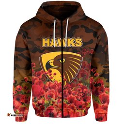 anzac day hawks hoodie poppy flowers with army patterns