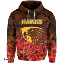 anzac day hawks hoodie poppy flowers with army patterns