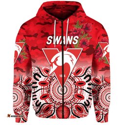 sydney swans anzac zip up and pullover hoodie indigenous vibes
