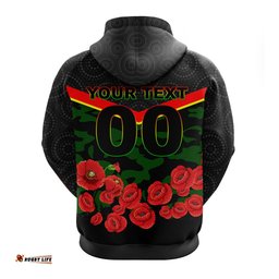 custom personalised panthers anzac day hoodie indigenous art