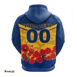 custom personalised eels anzac day hoodie indigenous art