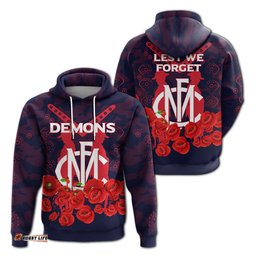 melbourne demons anzac day indigenous art hoodie