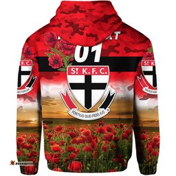 custom personalised st kilda saints anzac zip up and pullover hoodie poppy vibes