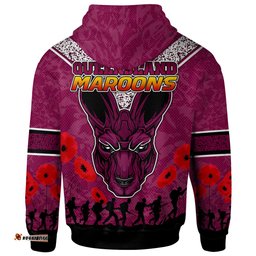 maroons rugby hoodie custom anzac maroons hoodie rlt13
