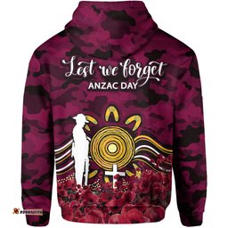 brisbane broncos hoodie anzac day poppy flowers with army patterns